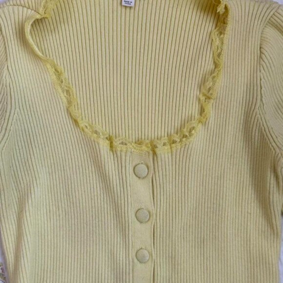 For Love and Lemons Yellow lace detail cardigan - Picture 4 of 4